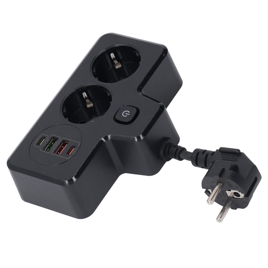 Flat Outlet Extender USB C 2 Prong Short Extension Cord Power Strip Desk Charger 3250W QC3.0 PD20W D