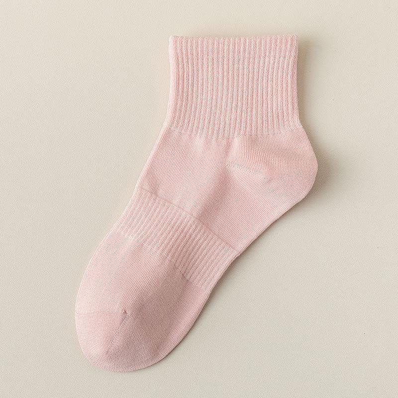 Women's Mid-calf Socks, Boneless Sports Solid Color Cotton Socks, Autumn and Winter Short Socks, Versatile Spring and Summer Socks