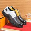 Fashion 2025 New Men Two-Tone Derby Dress Shoes Formal Business Oxfords Lace-Up Leather Shoes Non-Slip Sole Classic Office Shoes for Men