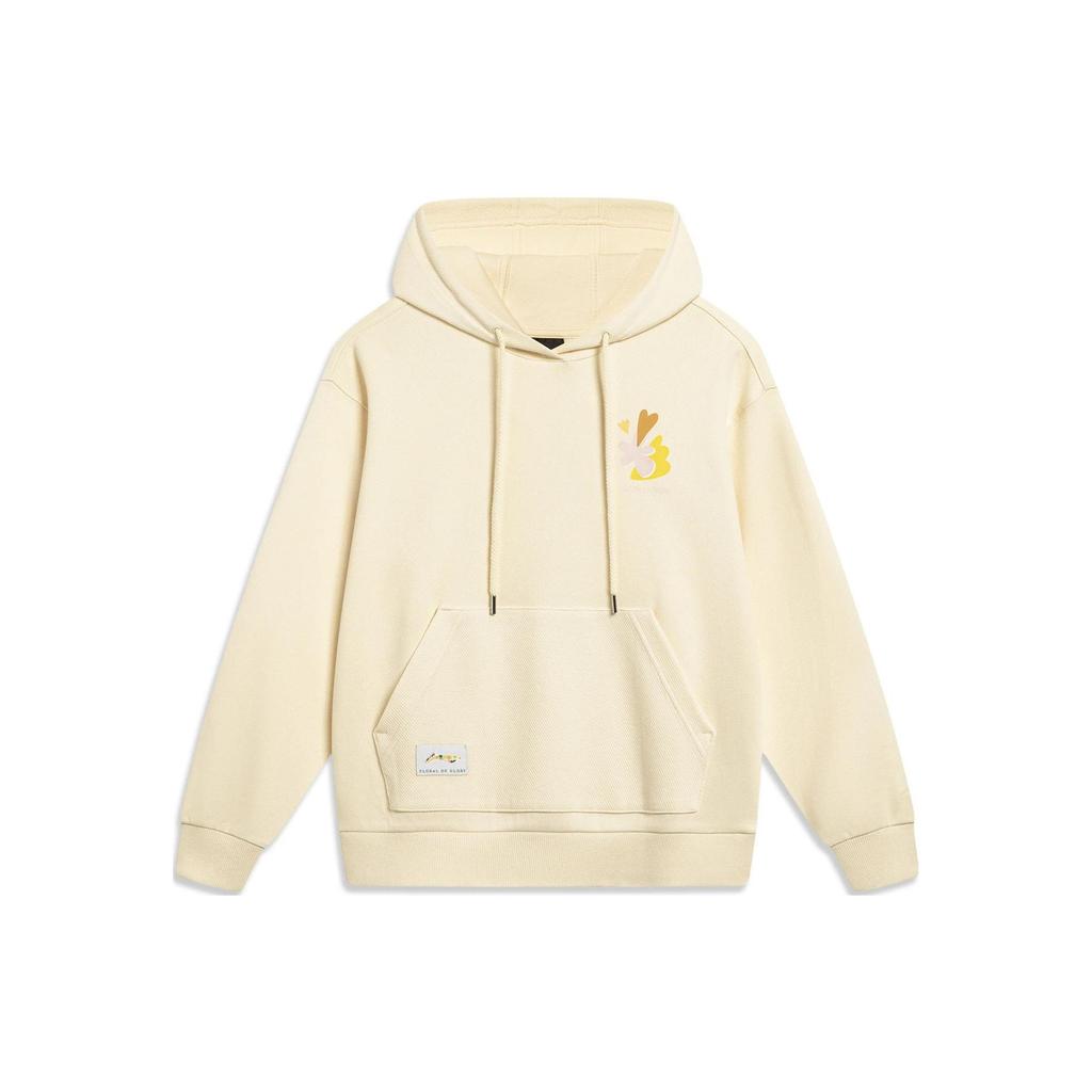 Li Ning X Perrine Honoré Collaboration Sports Trend Series Graphic Hoodie Women hoodies Cream-Yellow AWDT448-3