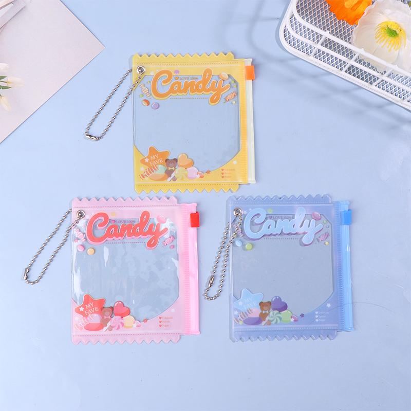 Cartoon Transparent Pvc Dustproof Storage Bags Doll Display Bag With Keyring Mini Mystery Box Dolls Organizer Pouches