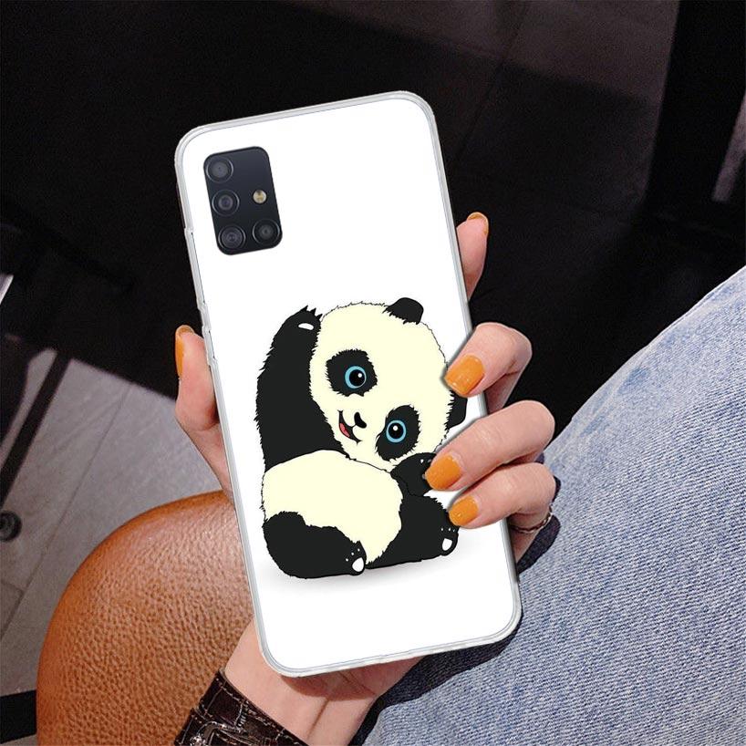 Cartoon Cute Panda Bear Phone Case For Samsung Galaxy A52 A32 A22 A12 A51 A31 A50S A30S A20S A10S Note 20 Ultra 10 Plus S10 A72