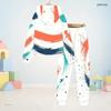 Kids Abstract Geometric Printed Hooded Long Sleeve Sweatshirt And Cuffed Pants Two Piece Set