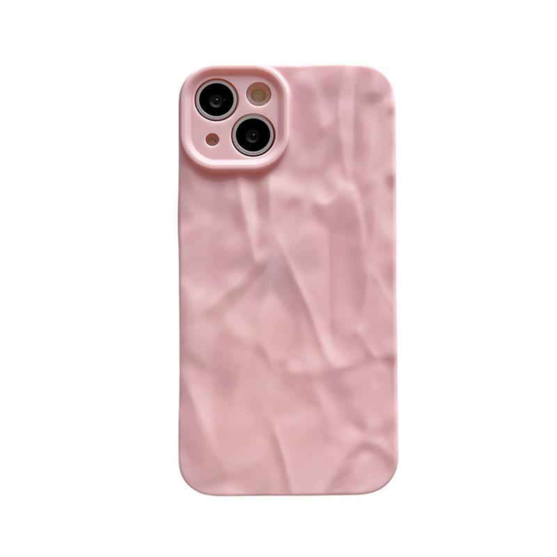 Applicable To IPhone16Pro Korean Style Ins Apple 13/14 Personality Wrinkle Phone Case 12 Anti-fall 7/8 Soft Shell