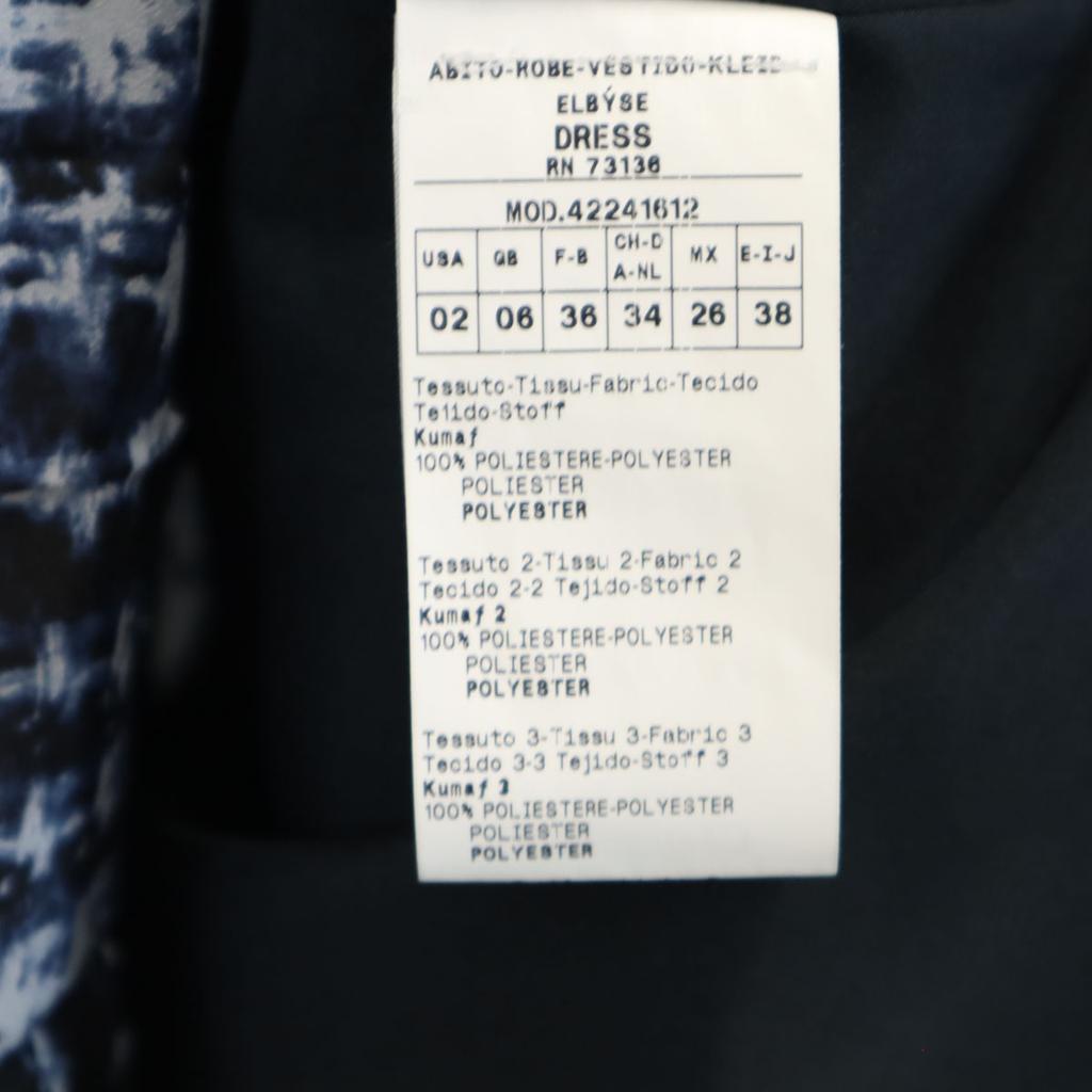 MAX&CO No Sleeve Pleated One Piece 38 Navy Women Used