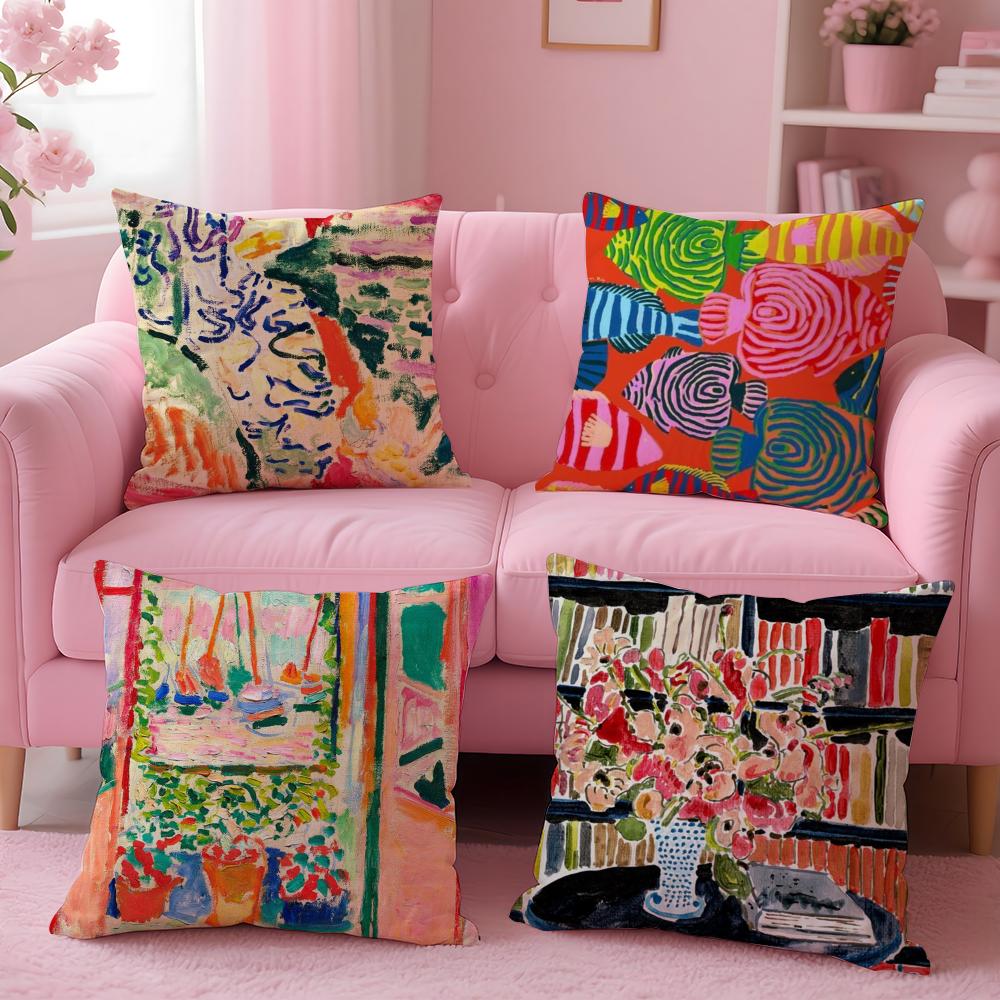 H-Henri MatisseS Painting Cushion Cover Comfortable Reversible Pillow Cover Ideal for Car Sofa Bedroom & Beyond