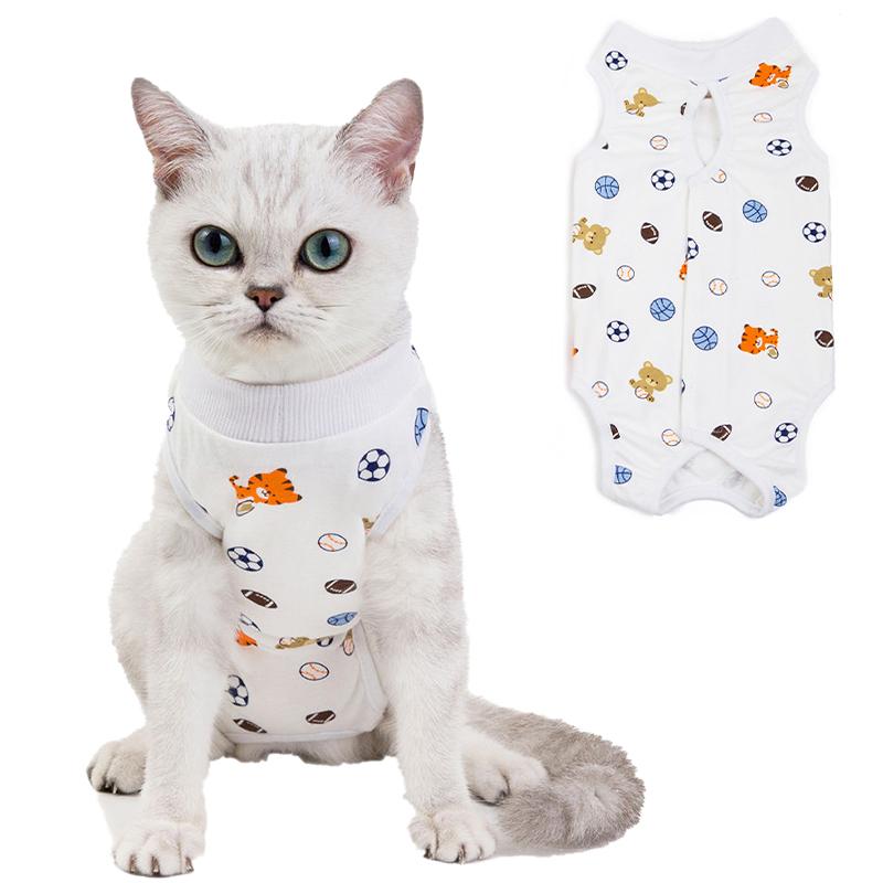 Katės operacijos atsigavimo kostiumas nuo laižymo žaizdoms ar odos ligoms, kvėpuojantis kačių sterilizavimo drabužis, šuniuko katytės priežiūros drabužiai