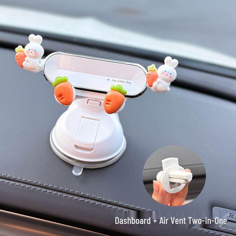 2026 New Model Car Phone Holder: Dashboard & Console Suction Cup Stand for Girls' Navigation
