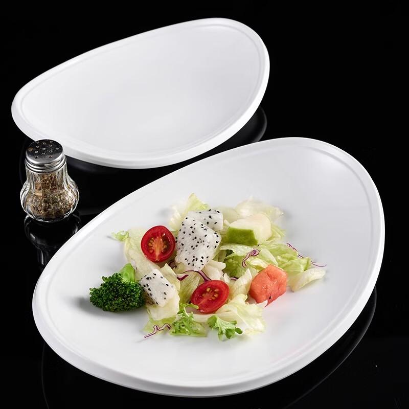 Xiyao 12-inch A5 Melamine White Boat Plate