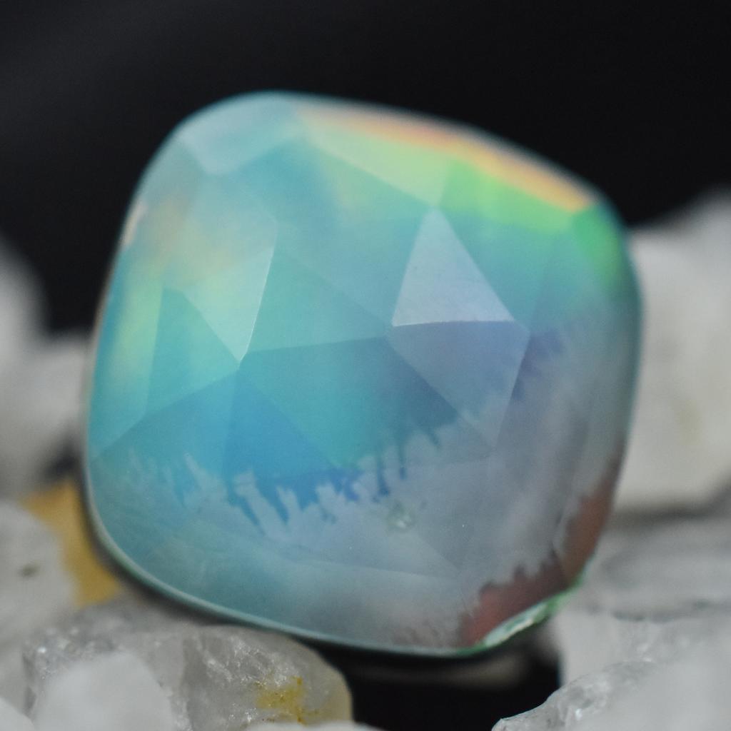 Lab-Created Opal Loose Gemstone Multi-Color Doublet 5 ct Square Cushion Cut for Jewelry Designs