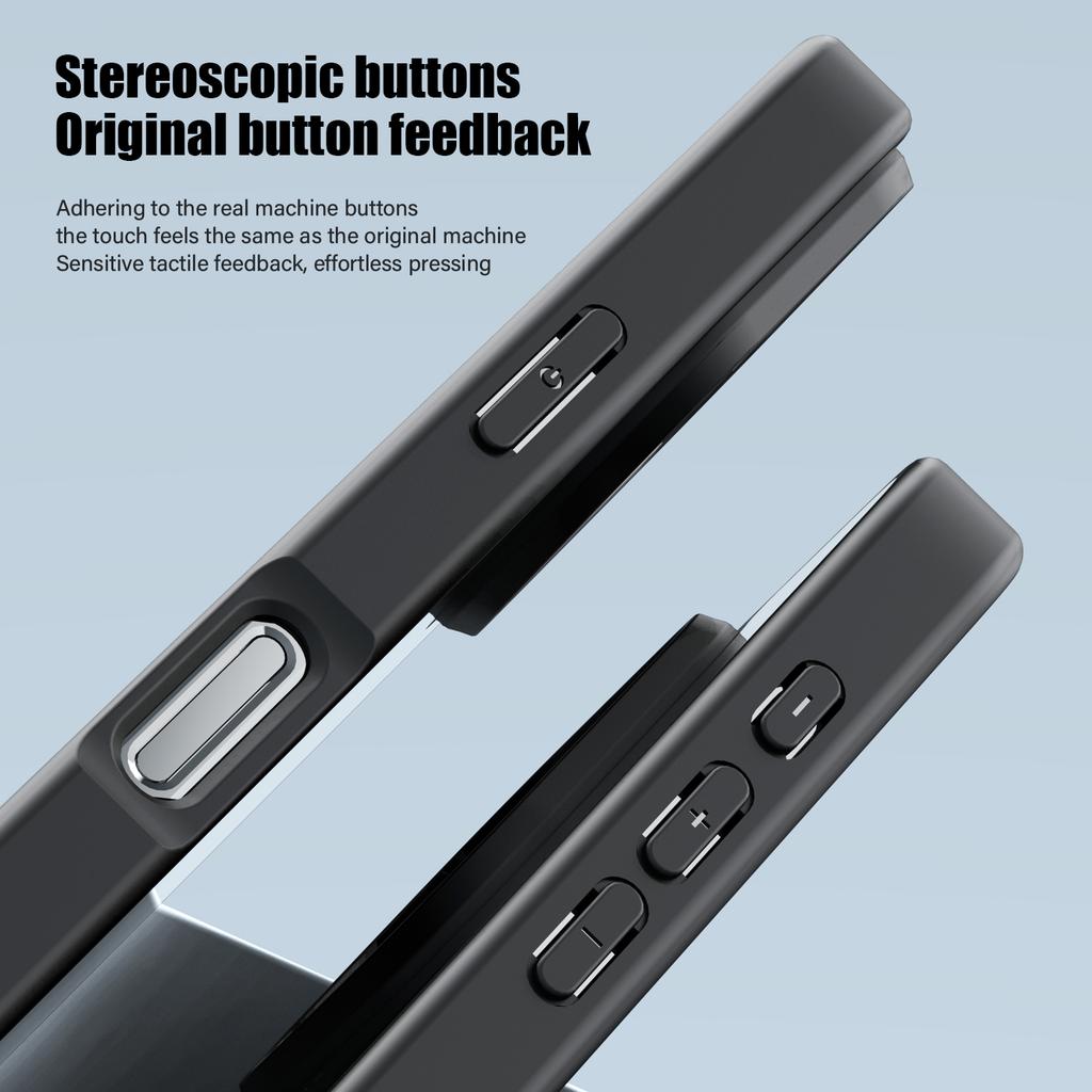 IPAKY Für iPhone 16 Pro Klare Handyhülle TPU+PC Anti-Fingerabdruck Rückseite