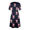 Beach Dresses For Women Spring Summer Elegant Wrap V Neck Independence Day Print Dress Flowy Ruched Hawaiian Maxi Dress