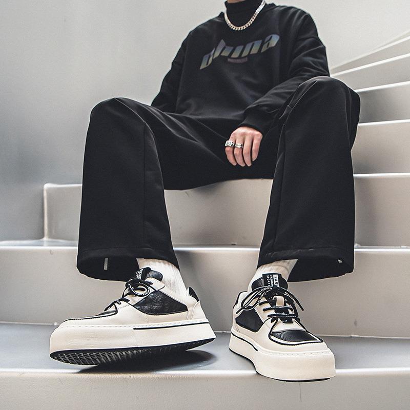Little White Shoes Men's Spring New Products Fashion Versatile Board Shoes Business Wide Leg Pants Casual Shoes