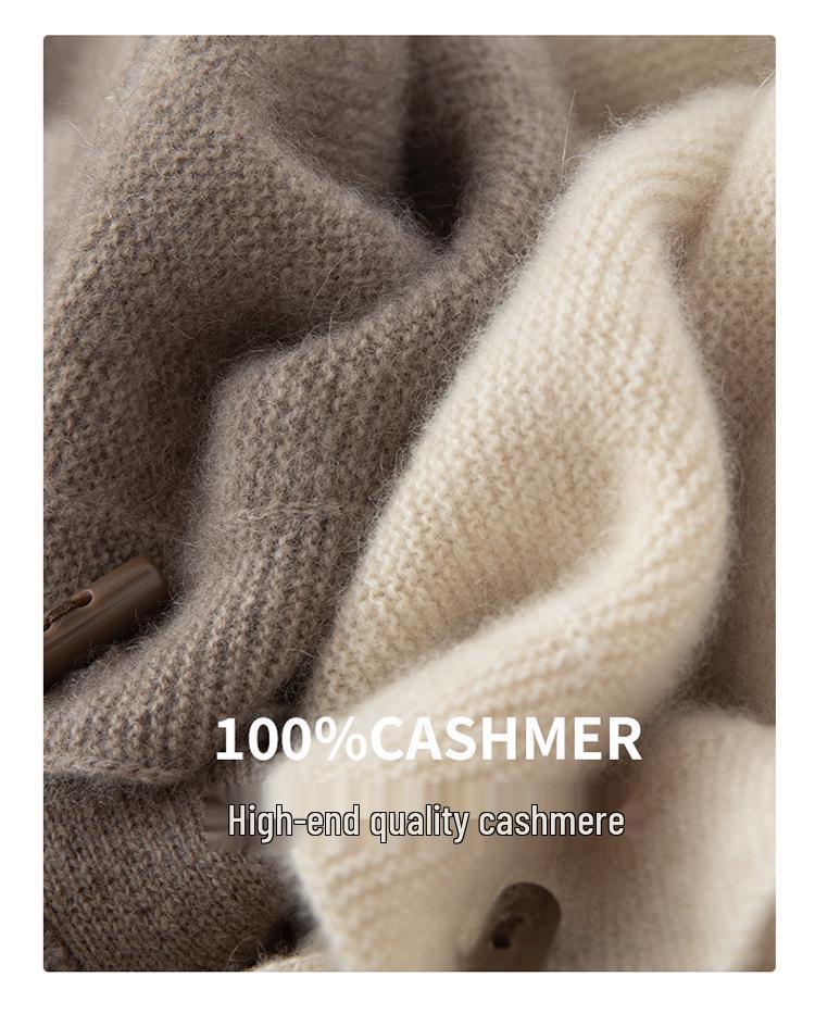 Women's 100% Pure Cashmere Round Neck Button Cardigan - Autumn/Winter Knitwear