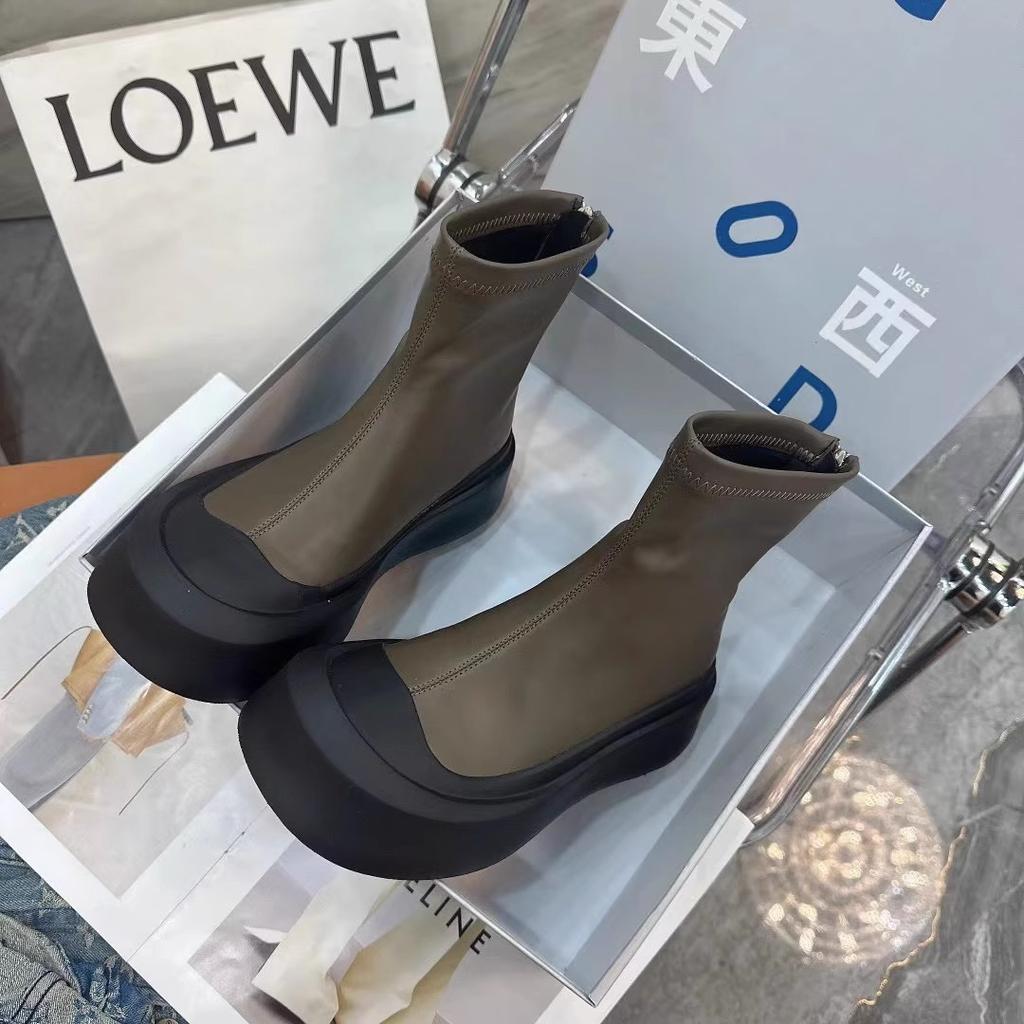 2025 New Platform Shoes Women Boots Round Toe Zipper Spring Autumn Ankle Female Botines De Mujer Chelsea Boots
