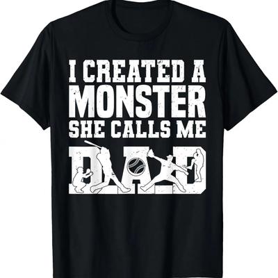 Heren Ik Heb Een Monster Gecreëerd Ze Noemt Me Papa Honkbal Softbal Papa T-shirt