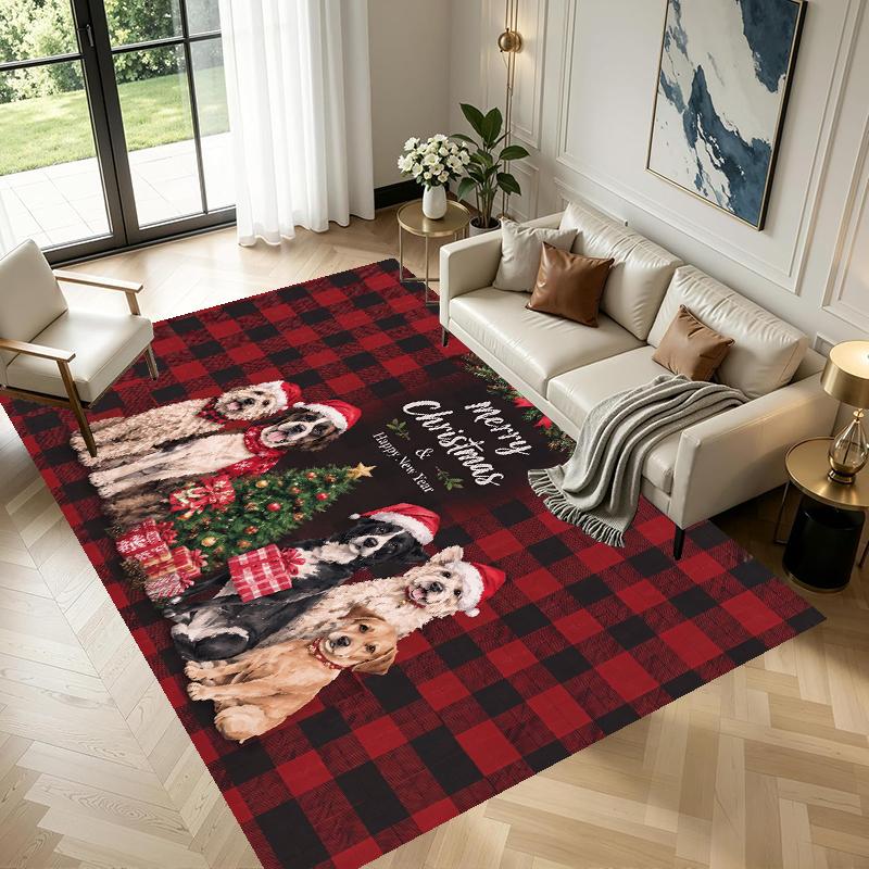 Christmas Pattern Square Area Rug Comfort Indoor Floor Carpet For Home Holiday Gift