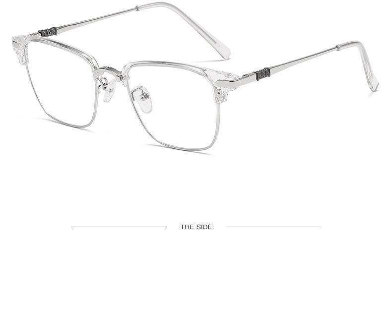 Men's Stylish Business Half-Frame TR Eyebrow Glasses with Anti-Blue Light Filter