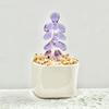 Faux Crystal Flower Figurine Mini Hand Blown Glass Potted Flower Ornament for Home Office Table Decor Gifts for Wedding Birthday Mother's