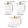 1/3 pcs Qtips Dispenser Bathroom Container with Golden Lid , 10 oz Cotton Ball Holder, Clear Plastic Apothecary Jar Organizer