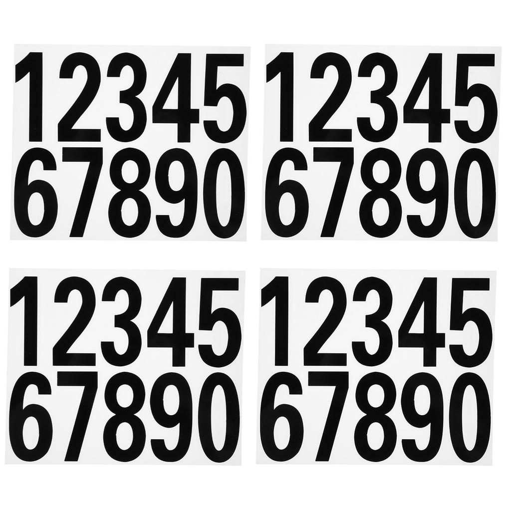 4Sets Number Reflective Sticker Decal Waterproof Pet for Mailbox Door Window Car Address Number Alert Safety Label