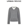 UR Women's Casual Color-block Faux Two-Piece Knit Sweater