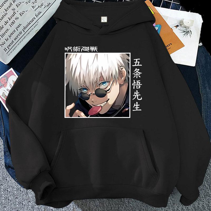 

New Anime Hoodie Cool Gojo Satoru Printed Round Neck Long Sleeve Streetwear Men/Women Fashion Casual Loose Pullover Harajuku Top 3XL