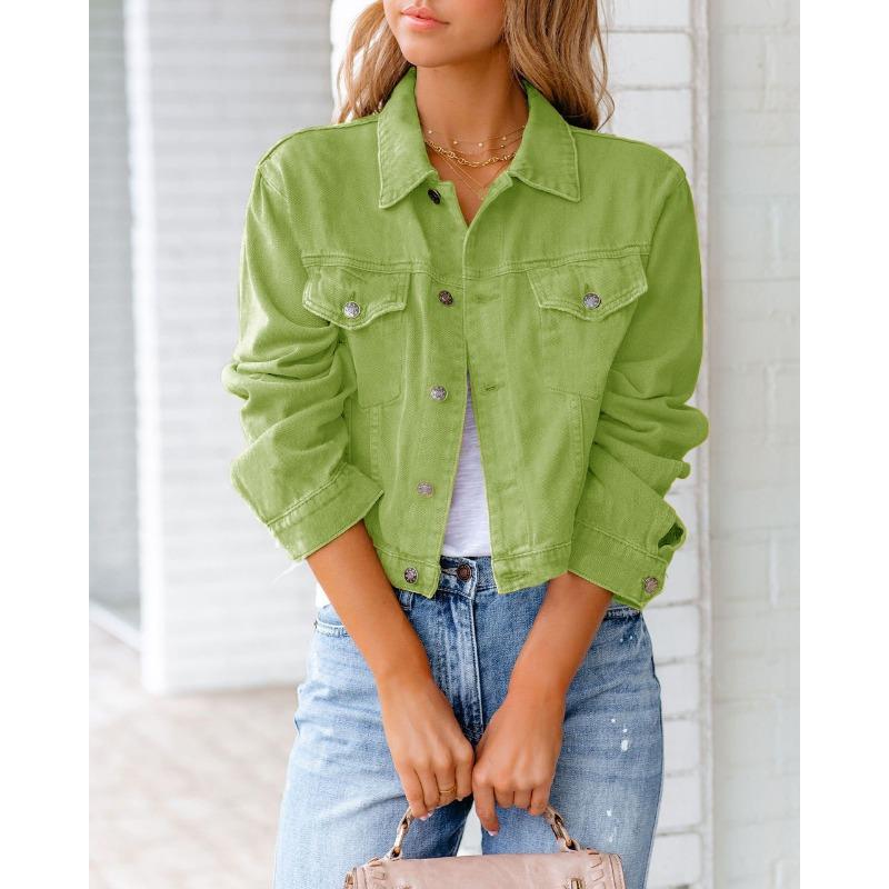 Giacca di Jeans e Top a Manica Lunga da Donna per Primavera e Autunno