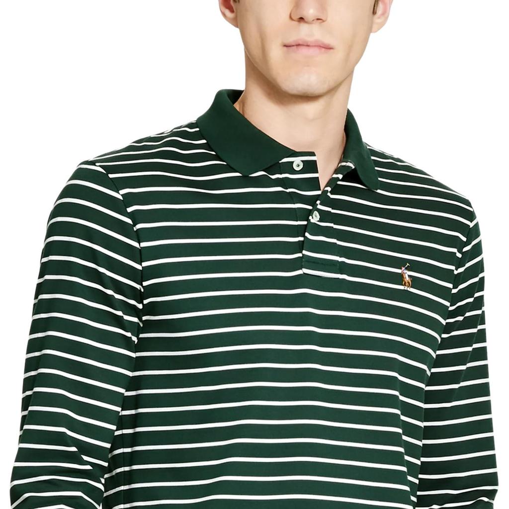 Polo Ralph Lauren Embroidered Pony Logo Striped Long Sleeve Polo Shirt Men Tops 710766438-006