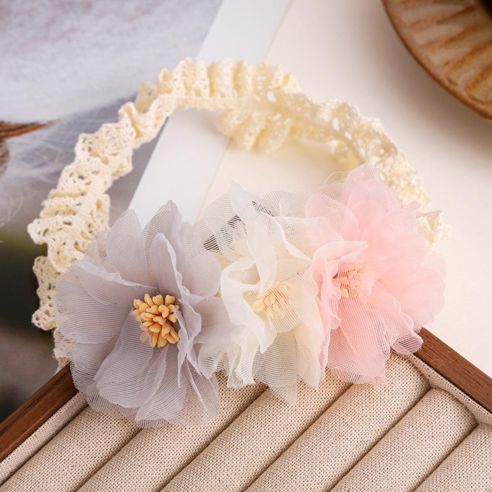 Korean Style Mesh Flower Baby Headband - Children's Princess Headdress for Birthdays and Photos