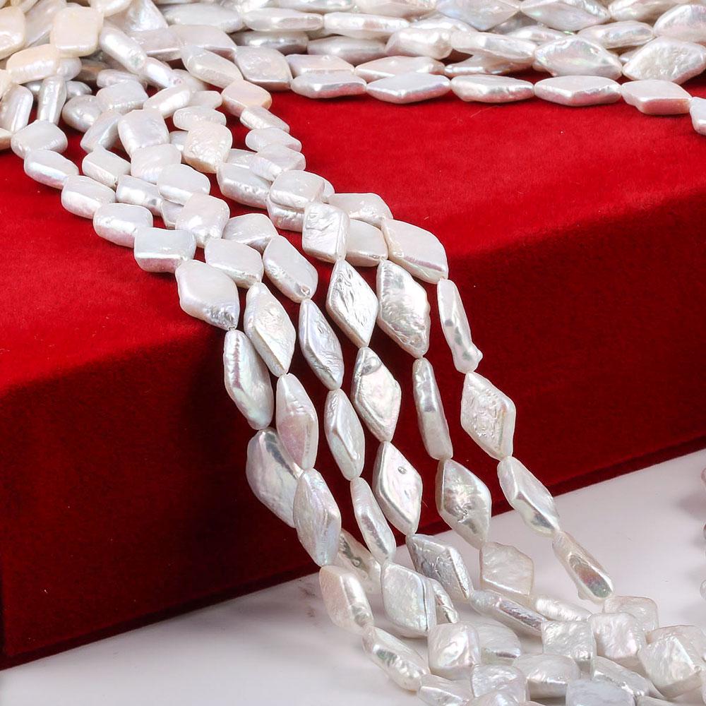 

1String, White Natural Freshwater Pearls, Quadrilateral Pearl Beads, 9×14 Mm, for DIY Necklace Accessories, Valentine s Day Gifts, 36cm 1String/9×14mm-36cm белый