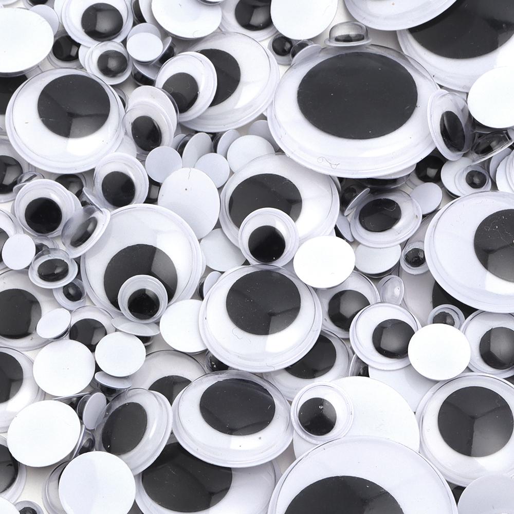 50-500pcs 6-30mm Googly Wiggle Eyes Creative Plastic Cartoon Moving Eyes Activity Eyeball For Children DIY Toys Doll Accessories
