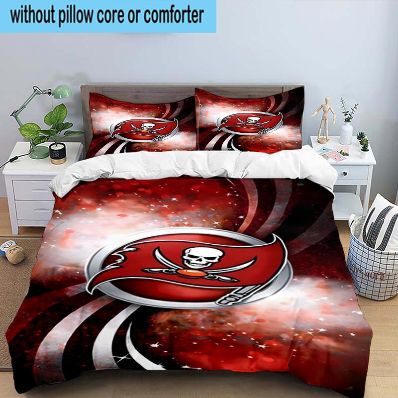 Tampa Bay Buccaneers Logo 3PCS Bedding Set 2D Printing (Includes 1 Duvet Cover + 2 Pillowcases Coreless), Bedroom decor,Fan gift