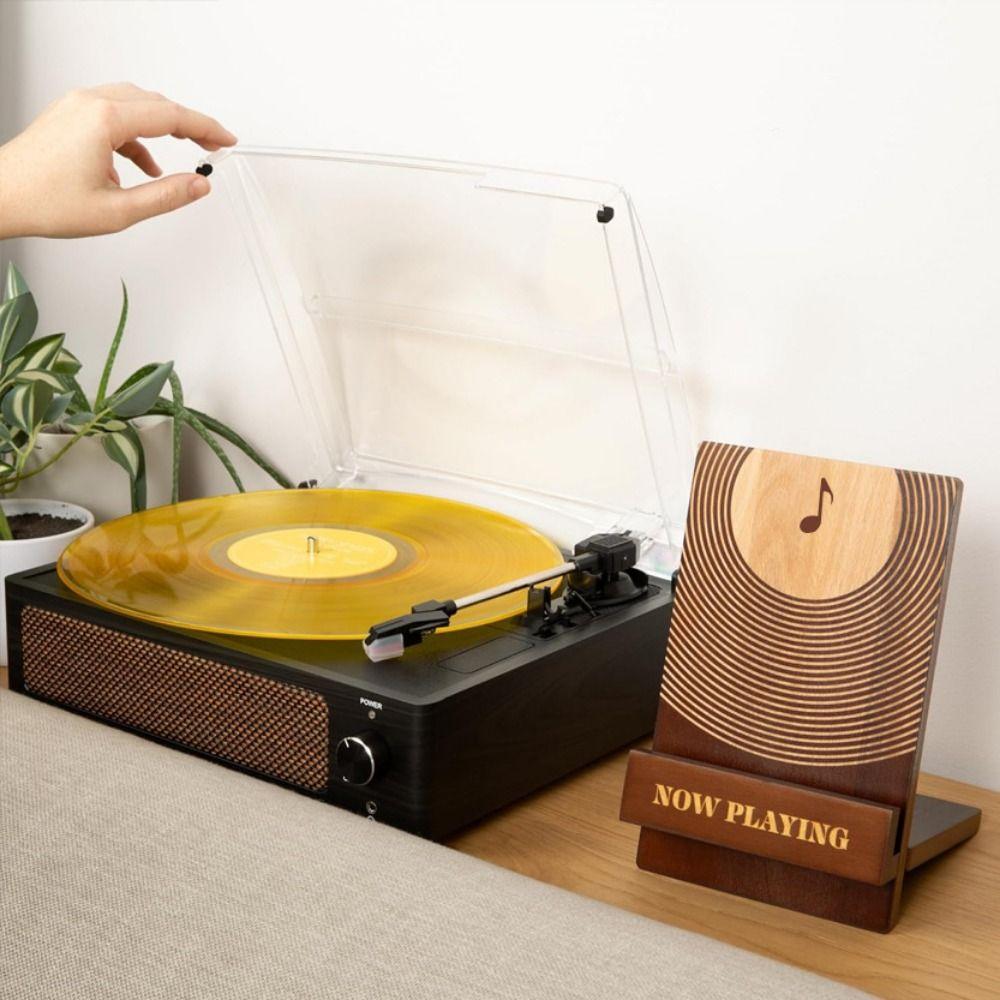 Porta Dischi in Vinile di Grande Capacità Espositore in Legno Fatto a Mano per Dischi Scaffale porta CD Tavolo
