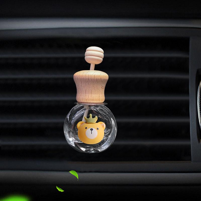 Cartoon Car Air Vent Perfume Bottle Clip - Cute Glass Interior Decoration Freshener