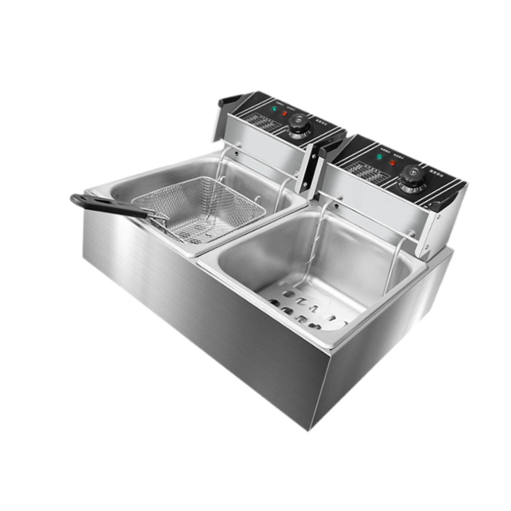 Electric Deep Fryer Stainless Steel Easy to Clean Kitchen Oil with 1 Basket