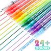 New 12/24Colors Glitter Pen Quick-Drying DIY Graffiti Drawing Acrylic Pen Set Water-Based Art Markers Pen Stone Wood Calligraphy