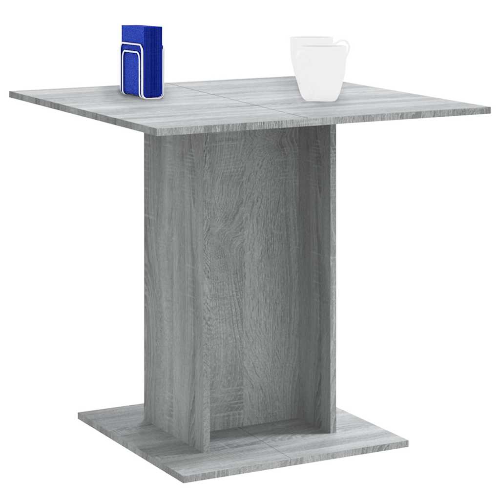 Dining Table Gray Sonoma 80x80x75 cm Engineered Wood