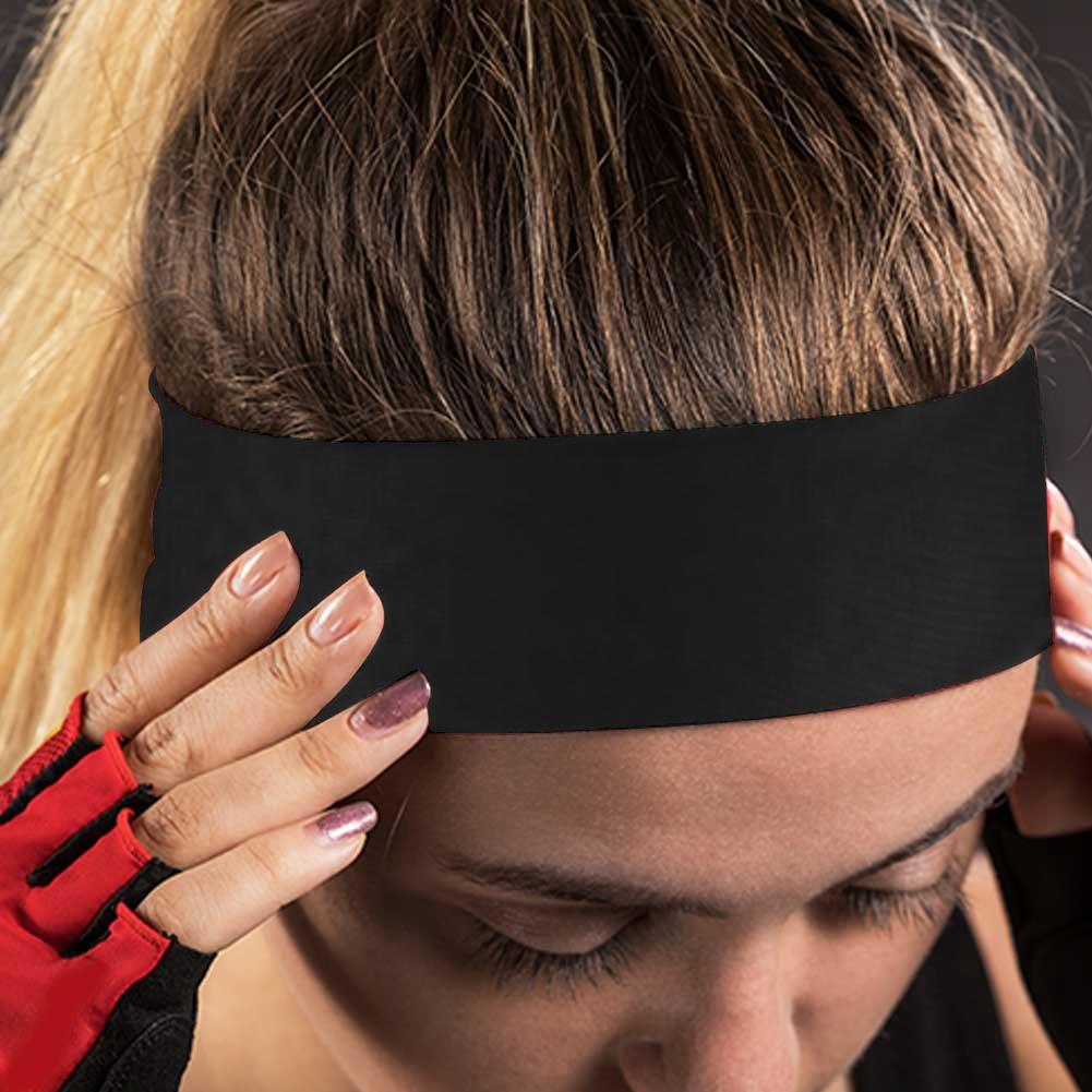 Nylon Sport Hair Band Sweatband Headband Accessory for Yoga Play Basketball Tennis Badminton Runningblack