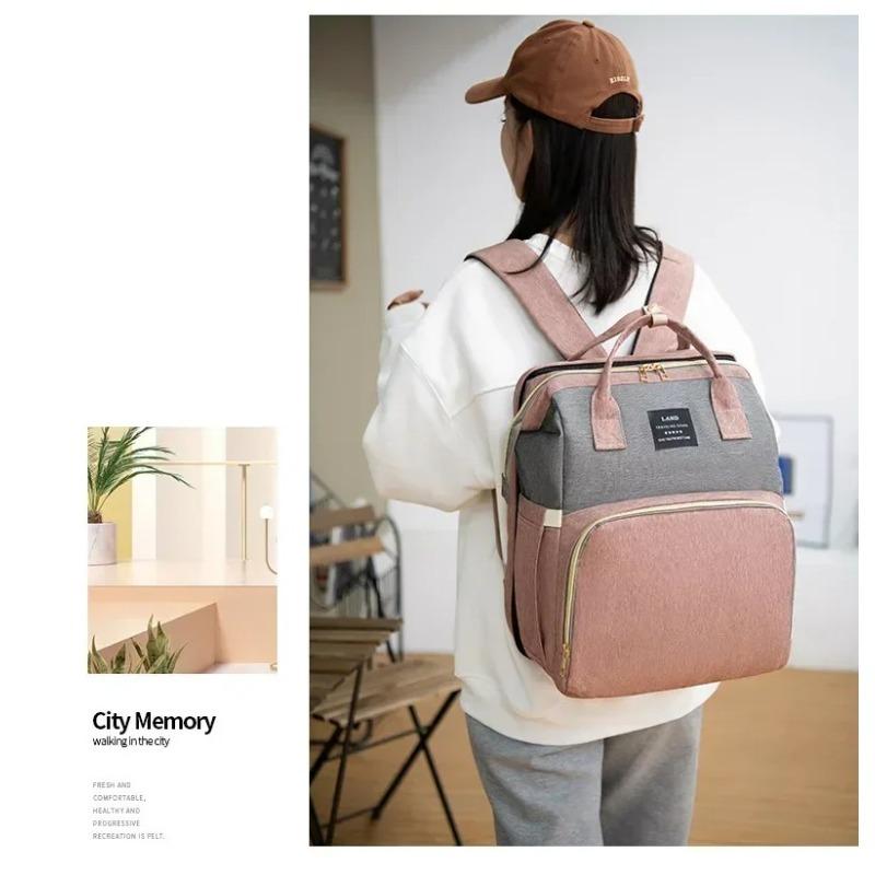 Portable Crib Large Capacity Travel Bag Activity Nappy Bag 3 In 1 Shoulder Mum Bag Lightweight Folding Mummy Bag
