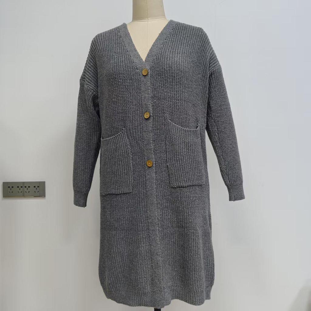 Women's Loose Knit Cardigan - Long Sleeve, Buttoned, 13 Colors for Autumn/Winter