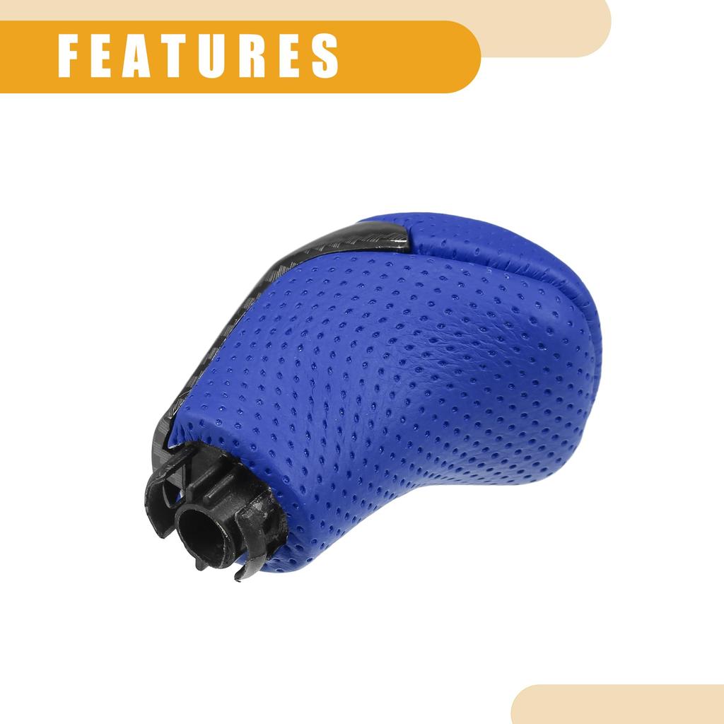 Partuto Gear Shift Knob Car Inner Gear Shift Knob Compatible with Toyota Tacoma Four Leather Plastic Blue 1 Piece - - 2016-2022 -