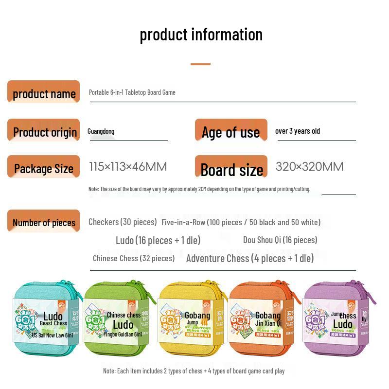 Portable Ludo & Animal Chess: Pocket-Sized 5-in-a-Row Kids' Board Game