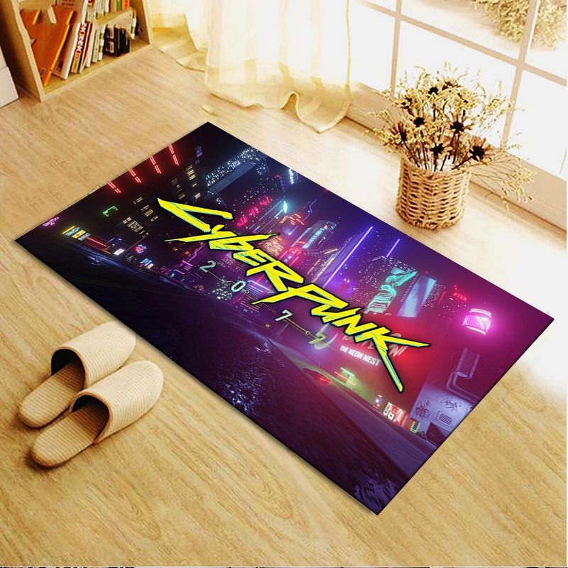 Cyberpunk 2077 Carpet Rug for Living Room Bedroom Home Sofa Decoration,Kids Play Non-slip Floor Mat