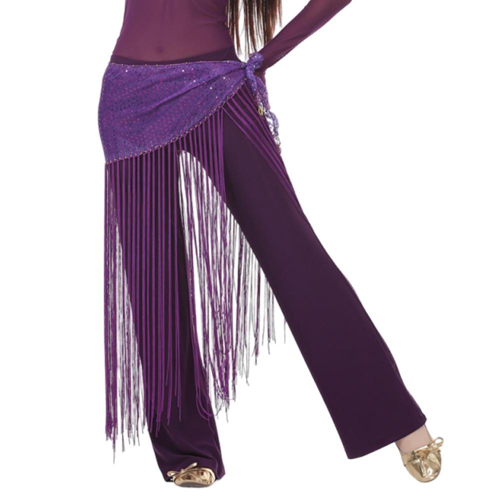 Fashion Sequins Tassels Belly Dance Belt Jazz Dance Street Dance Triangle Hip Scarf Show Costumes Shiny Waist Chain for Women