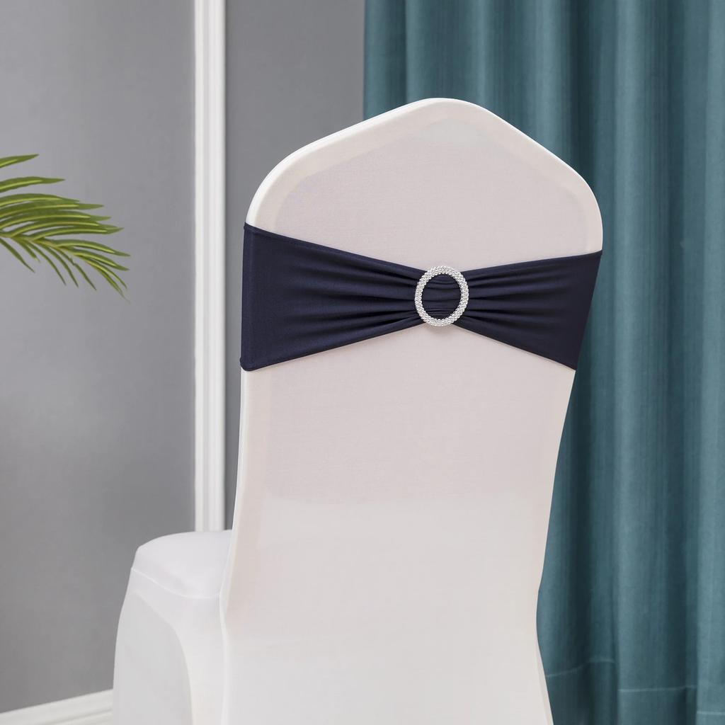 Chair Sashes Bows Wedding Lycra Chair Spandex Bands Stretch With Buckle For Chair Covers Decoration Party Dinner Banquet