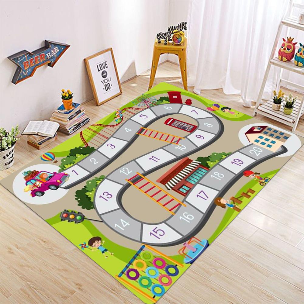 Oversized Snakes Ladders Colorful Rug Carpet for Living Room Bedroom Decor Kids Room Area Nonslip Floor Mat Child Soft Play Mat