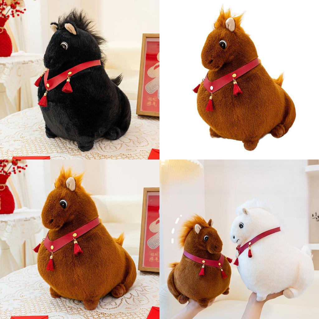 Creative Plush Pony Stuffed Animal Toy With Pp Cotton Filling For Kids Bedroom Decor