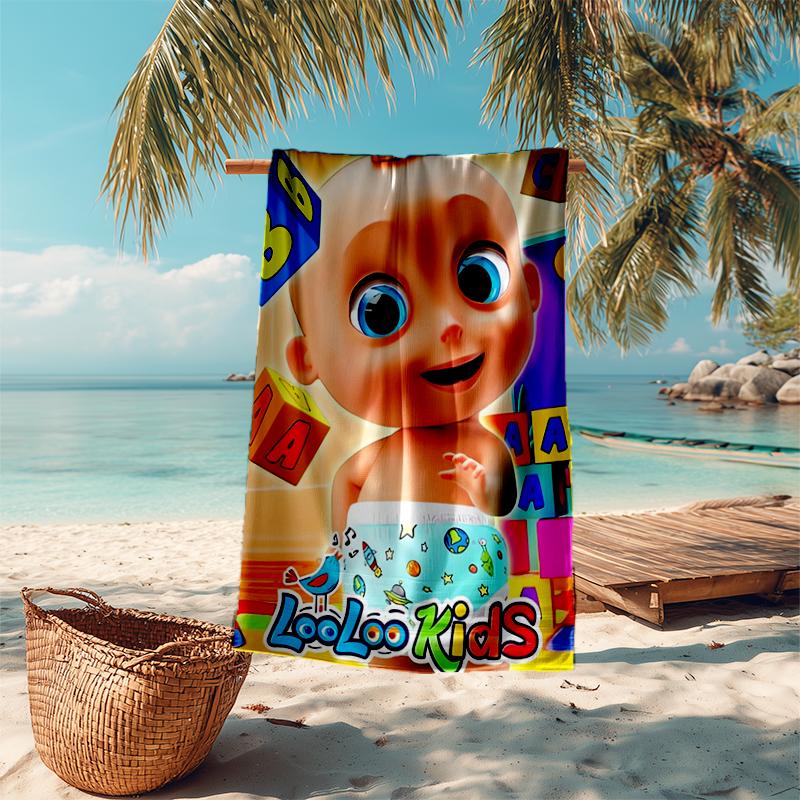 Ultra-Soft Beach Towel with CoComelon Theme,Ideal for Pool - Camping, Diving - Perfect Travel Essential, Vibrant Beach Towel.