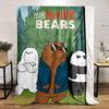 Three Cartoon Bears with Distinct Expressions Walking In a Forest. for All Seasons Blanket Lunch Break Throw Gift
